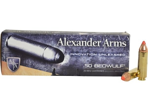 Alexander Arms Ammunition 50 Beowulf 300 Grain Hornady FTX 500 rounds