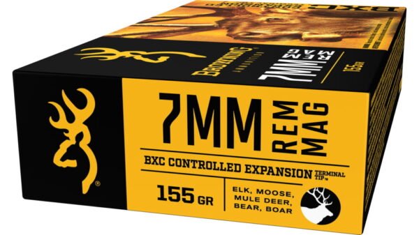 Browning BXC 7mm Remington Magnum 155 Grain Controlled Expansion Terminal Tip Brass Cased 500 rounds