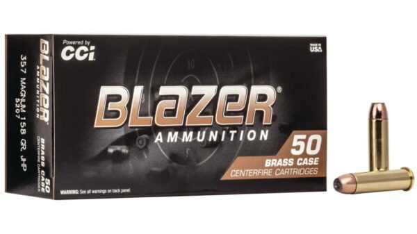 CCI Ammunition Blazer Brass .357 Magnum 158 grain Jacketed Hollow Point Centerfire Pistol Ammunition 500 rounds