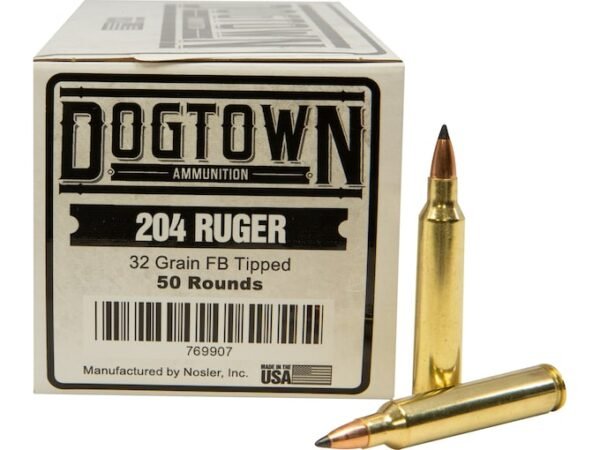 Dogtown Ammunition 204 Ruger 32 Grain Polymer Tip Flat Base 500 rounds