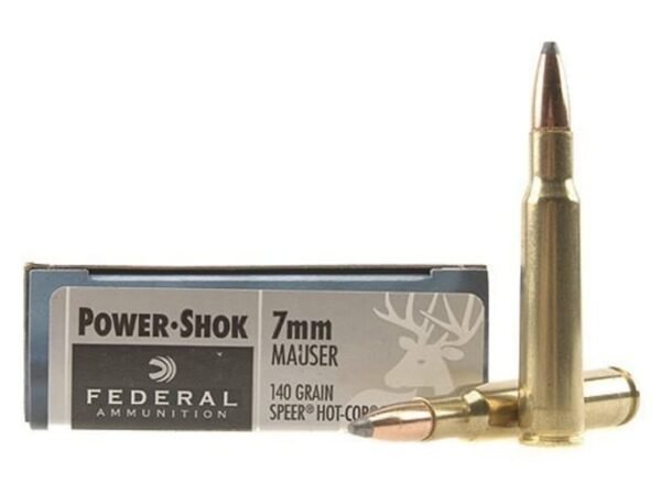 Federal Power-Shok Ammunition 7x57mm Mauser (7mm Mauser) 140 Grain Speer Hot-Cor Soft Point 300 round