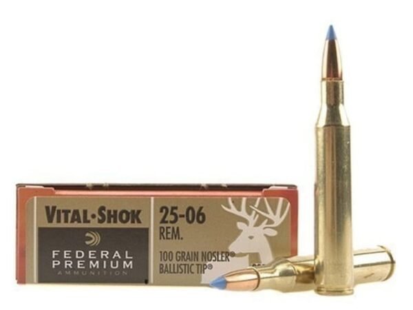 Federal Premium Ammunition 25-06 Remington 100 Grain Nosler Ballistic Tip 500 rounds