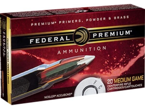 Federal Premium Ammunition 338 Lapua Magnum 300 Grain Nosler AccuBond