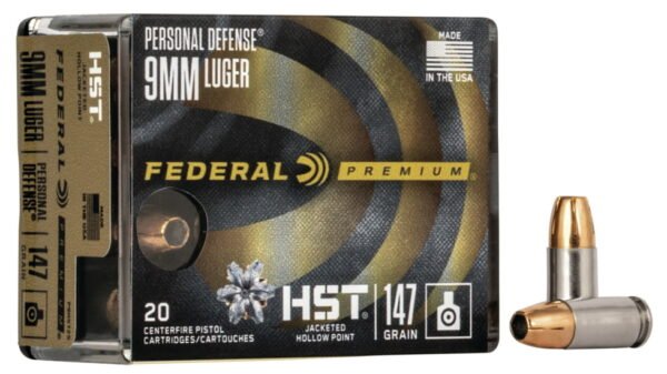 Federal Premium Centerfire Handgun Ammunition 9mm Luger 147 grain HST Jacketed Hollow Point 500 rounds