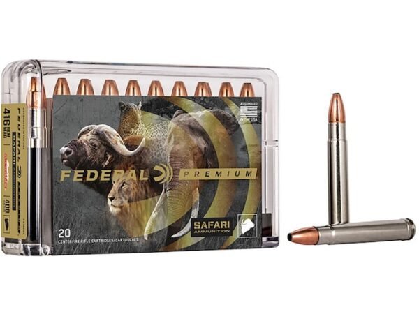 Federal Premium Safari Ammunition 416 Remington Magnum 400 Grain Swift A-Frame Soft Point 100 round