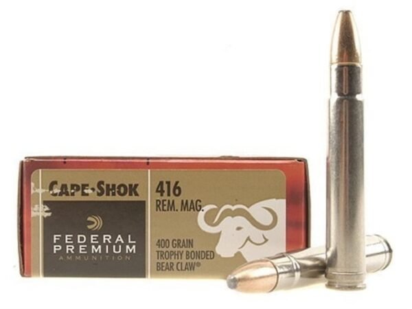 Federal Premium Safari Ammunition 416 Remington Magnum 400 Grain Trophy Bonded Bear Claw 100 round