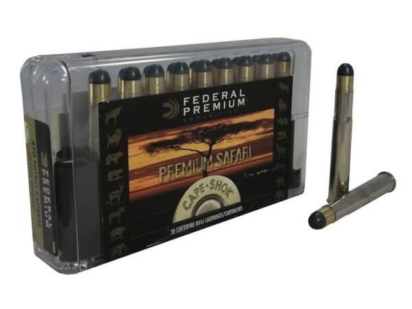 Federal Premium Safari Ammunition 470 Nitro Express 500 Grain Woodleigh Hydrostatically Stabilized Solid Bullets 60 rounds