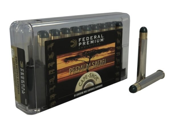 Federal Premium Safari Ammunition 500 Nitro Express 570 Grain Woodleigh Hydrostatically Stabilized Solid Bullets 60 round