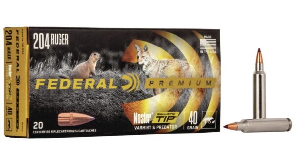 Federal Premium V-SHOK .204 Ruger 40 grain Nosler Ballistic Tip 500 rounds