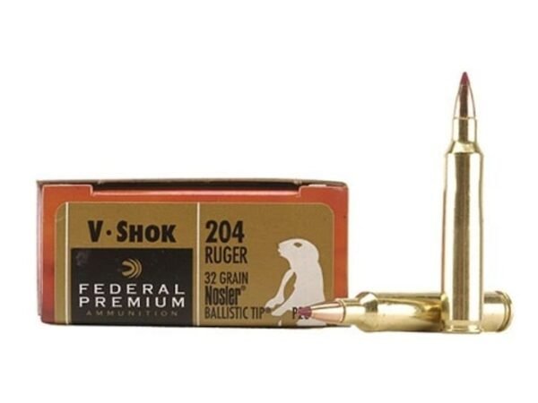 Federal Premium Varmint Ammunition 204 Ruger 32 Grain Nosler Ballistic Tip 500 rounds