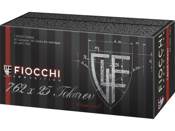 Fiocchi Ammunition 7.62x25mm Tokarev 85 Grain Full Metal Jacket 500 rounds