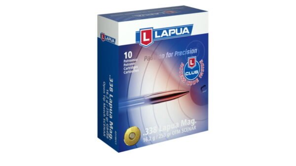 Lapua Scenar .338 Lapua Magnum 250 grain Scenar Open Tip Match Brass Cased 100 rounds