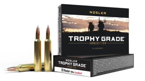 Nosler Trophy Grade .28 Nosler 160 Grain AccuBond Brass Cased 300 rounds