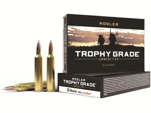 Nosler Trophy Grade Ammunition 26 Nosler 140 Grain AccuBond 300 round