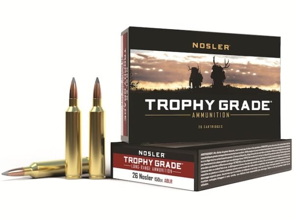 Nosler Trophy Grade Ammunition 26 Nosler 150 Grain AccuBond Long Range 300 round