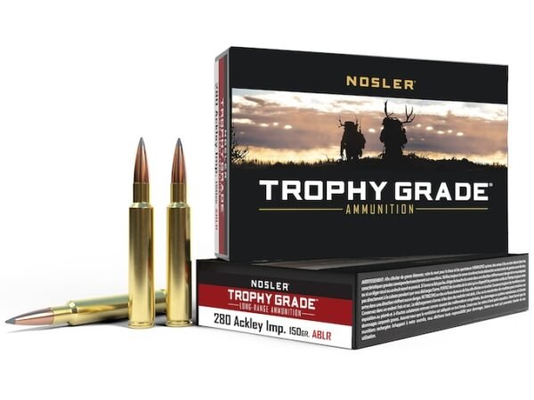 Nosler Trophy Grade Ammunition 280 Ackley Improved 150 Grain AccuBond Long Range 300 rounds