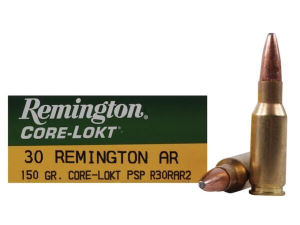 Remington Core-Lokt Ammunition 30 Remington AR 150 Grain Core-Lokt Pointed Soft Point 500 round