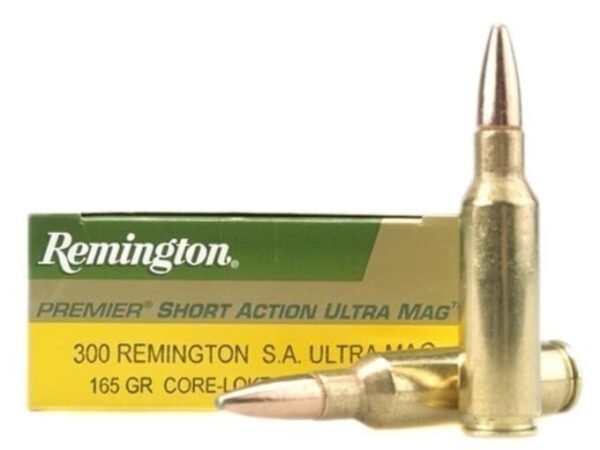 Remington Core-Lokt Ammunition 300 Remington Short Action Ultra Magnum 165 Grain Core-Lokt Pointed Soft Point 300 round