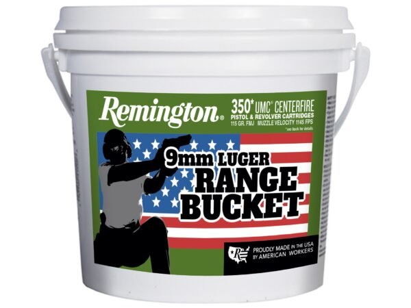 Remington UMC Ammunition 9mm Luger 115 Grain Full Metal Jacket Bucket of 350