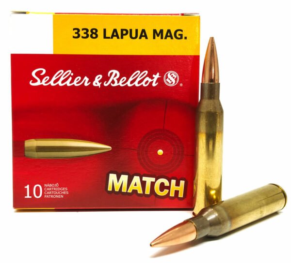 Sellier & Bellot Ammunition 338 Lapua Magnum 250 Grain Sierra MatchKing Hollow Point Boat Tail 200 rounds