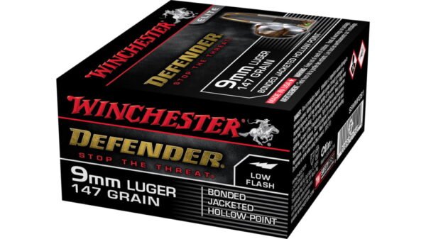 Winchester DEFENDER HANDGUN 9mm Luger 147 grain Bonded Jacketed Hollow Point Brass Cased 500 rounds