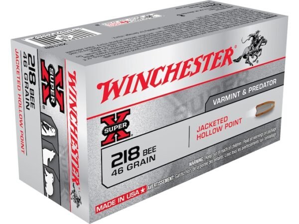 Winchester Super-X Ammunition 218 Bee 46 Grain Jacketed Hollow Point 300 round