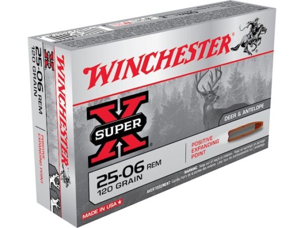 Winchester Super-X Ammunition 25-06 Remington 120 Grain Positive Expanding Point 500 rounds