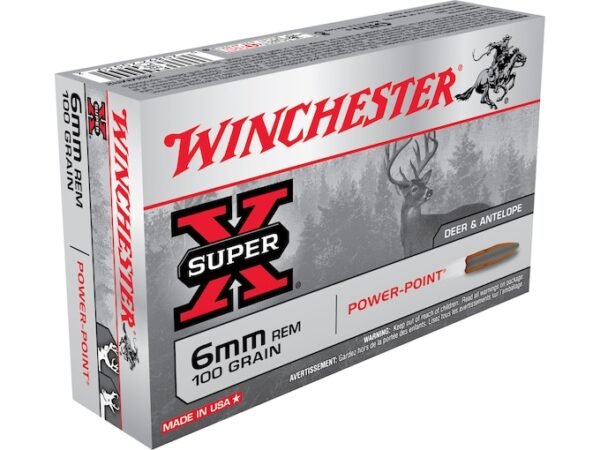 Winchester Super-X Ammunition 6mm Remington 100 Grain Power-Point 300 round