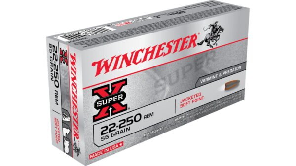 Winchester SUPER-X RIFLE .22-250 Remington 55 grain Jacketed Soft Point 500 rounds