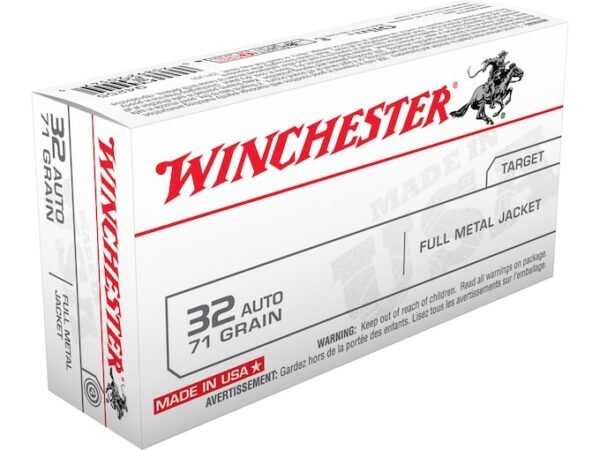 Winchester USA Ammunition 32 ACP 71 Grain Full Metal Jacket 500 round