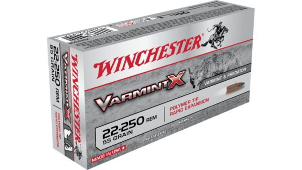 Winchester VARMINT X RIFLE .22-250 Remington 55 grain Rapid Expansion Polymer Tip 500 rounds